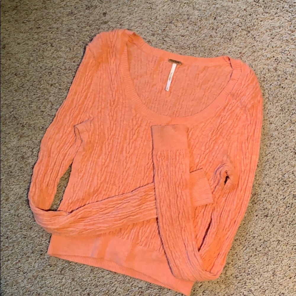 Crocheted long sleeve crop top